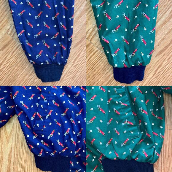 Vera Bradley Vintage Reversible Blue Green Golf Bomber Jacket Womens Large - Picture 8 of 16